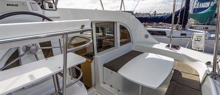 outdoor seating area of luxury yacht